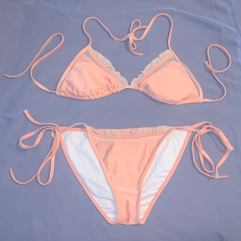 NWOT Lacey Triangle Bikini Set - Picture 1 of 7